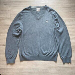 Express  Grey V-Neck Pullover Sweater
